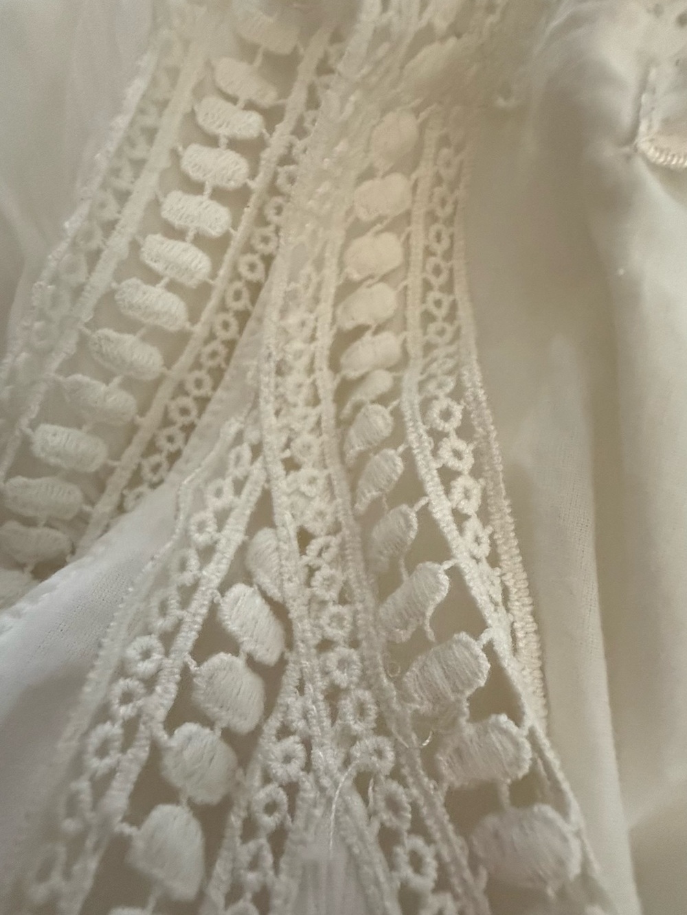 Max Studio White M Crochet Lace Maxi Dress Boho Bridal Mediterranean NWT - Picture 9 of 13